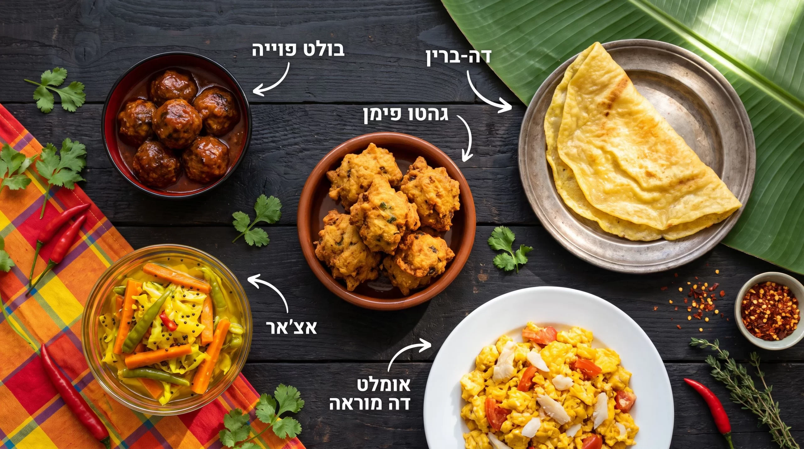 דה-ברין, גהטו פימן ובולט פוייה - מנות רחוב מסורתיות של מאוריציוס