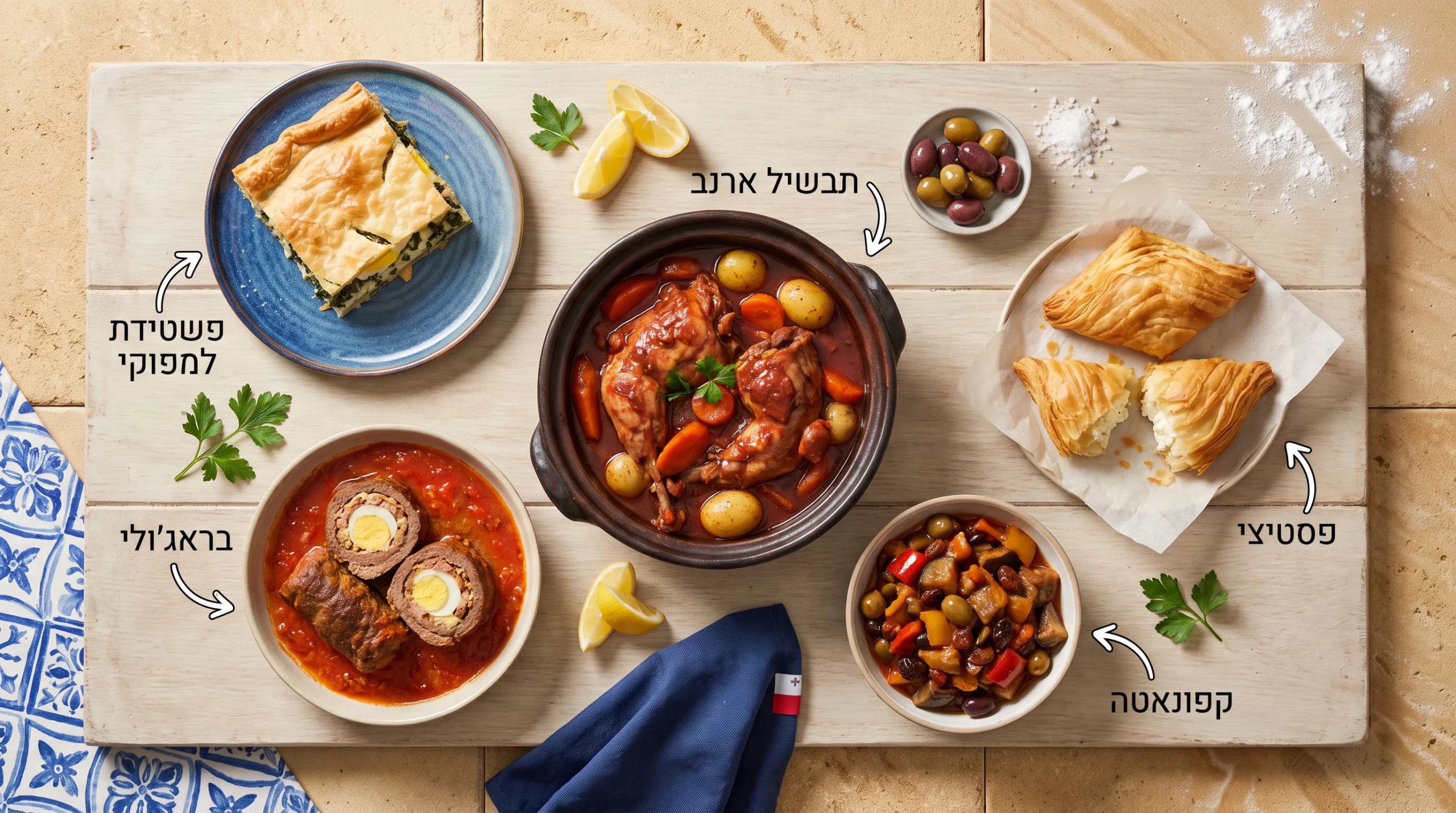 פסטיצי, בראג'ולי וקפונאטה - מנות מסורתיות של מלטה